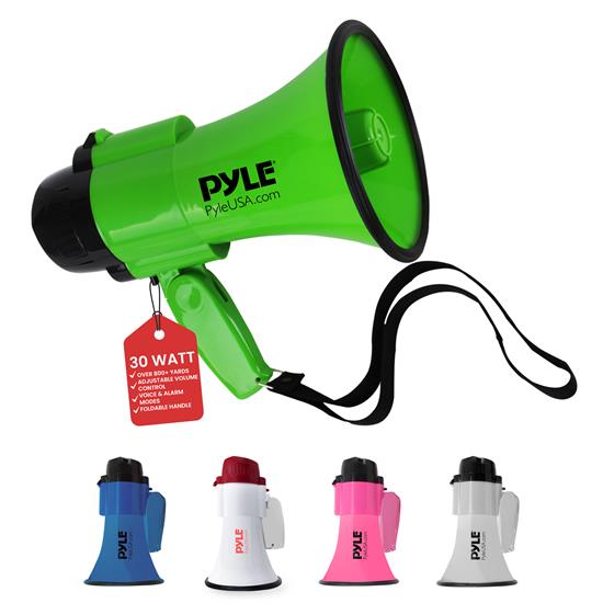Pyle - PMP32GR , Sound and Recording , Megaphones - Bullhorns , Compact & Portable Megaphone Speaker with Siren Alarm Mode & Adjustable Volume, Battery Operated